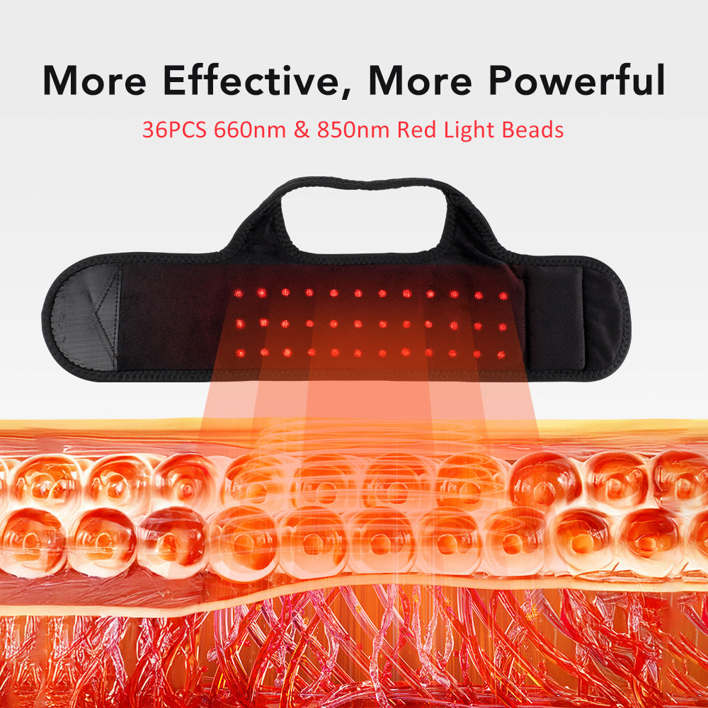 QJ™ 36 LED Beads Ankle Massager 660 850nm Red Light Far Infrared Heating Vibration Bracelet for Foot Pain Relief