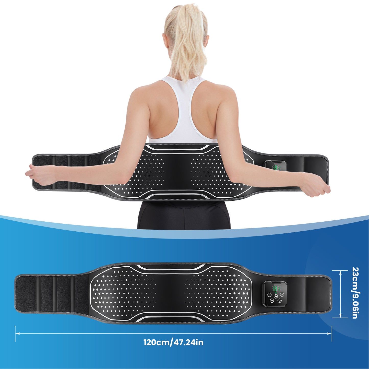 QJ™ Waist Massager Air Pressure Massager Wireless Hot Compress Physiotherapy Soothe Pain Airbag Massage Waist Support Belt