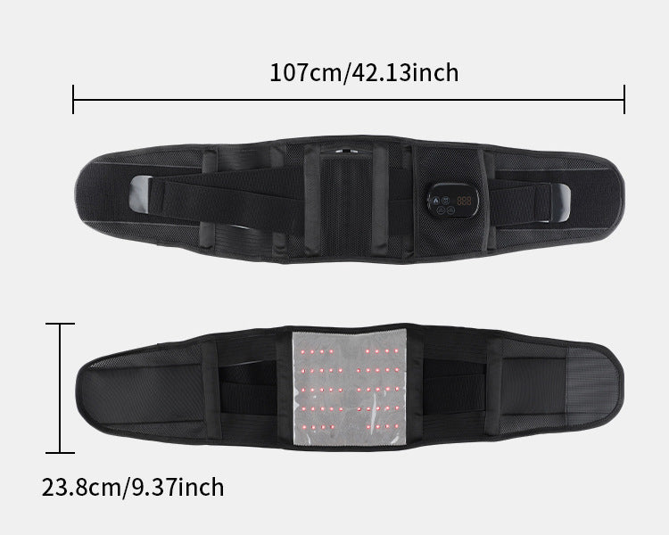 QJ™ New LED Red Light Elastic Waist Support Wireless Touch Timer Heating Red Light Therapy Warm Uterus Waist Belt