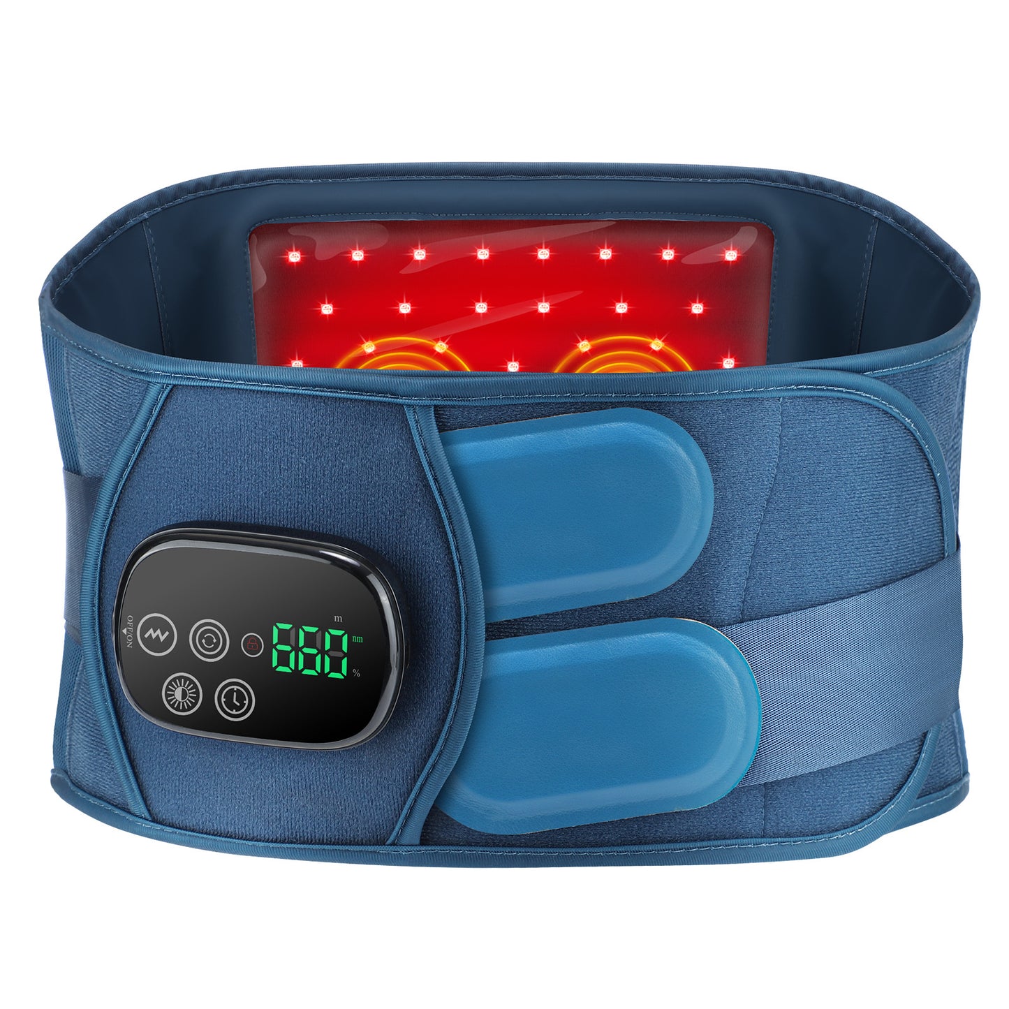 QJ™ Vibration Massage Support Elastic Waist Belt 48 Infrared 660850 Heat Therapy Red Light Waist Belt Physiotherapy