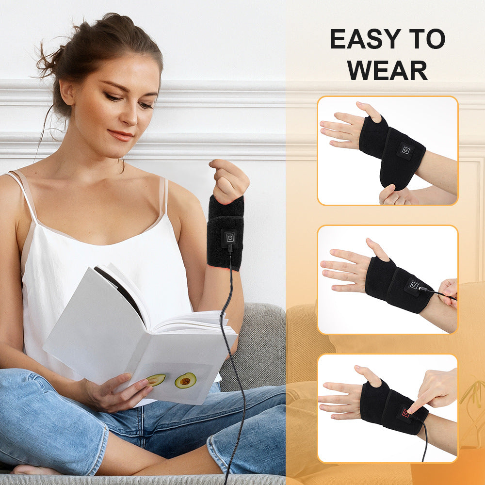 Hot Selling QJ™ 48 LED Red Light Therapy Wrap with Smart Timing Adjustable Heat Wrist Support 660nm 850nm Pain Relief