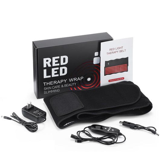 QJ™ Heating Vibration Massage Red Light Belt 660nm Relieve Muscle Fatigue Waist Support Belt 850nm Near Infrared Therapy