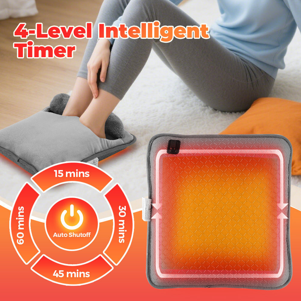QJ™ USB Plug-in Electric Foot Warmer Pad for Home and Office, Quick Heat, Four Temperature Control Levels, Foot Warming Artifact, Heating Pad, Foot Warmer