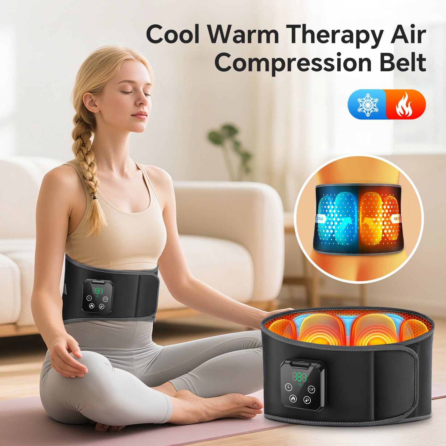 QJ™ Wireless Ice Compress Air Pressure Massage Belt Cold and Hot Switch Heating Belt Health Care Protective Gear