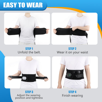 QJ™ Vibration Massage Support Elastic Waist Belt 48 Infrared 660850 Heat Therapy Red Light Waist Belt Physiotherapy