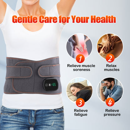 QJ™ Intelligent Red Light Heating Massage Waist Belt Lumbar Traction Device Heat Therapy Waist Belt Elderly Waist Support Belt Customizable