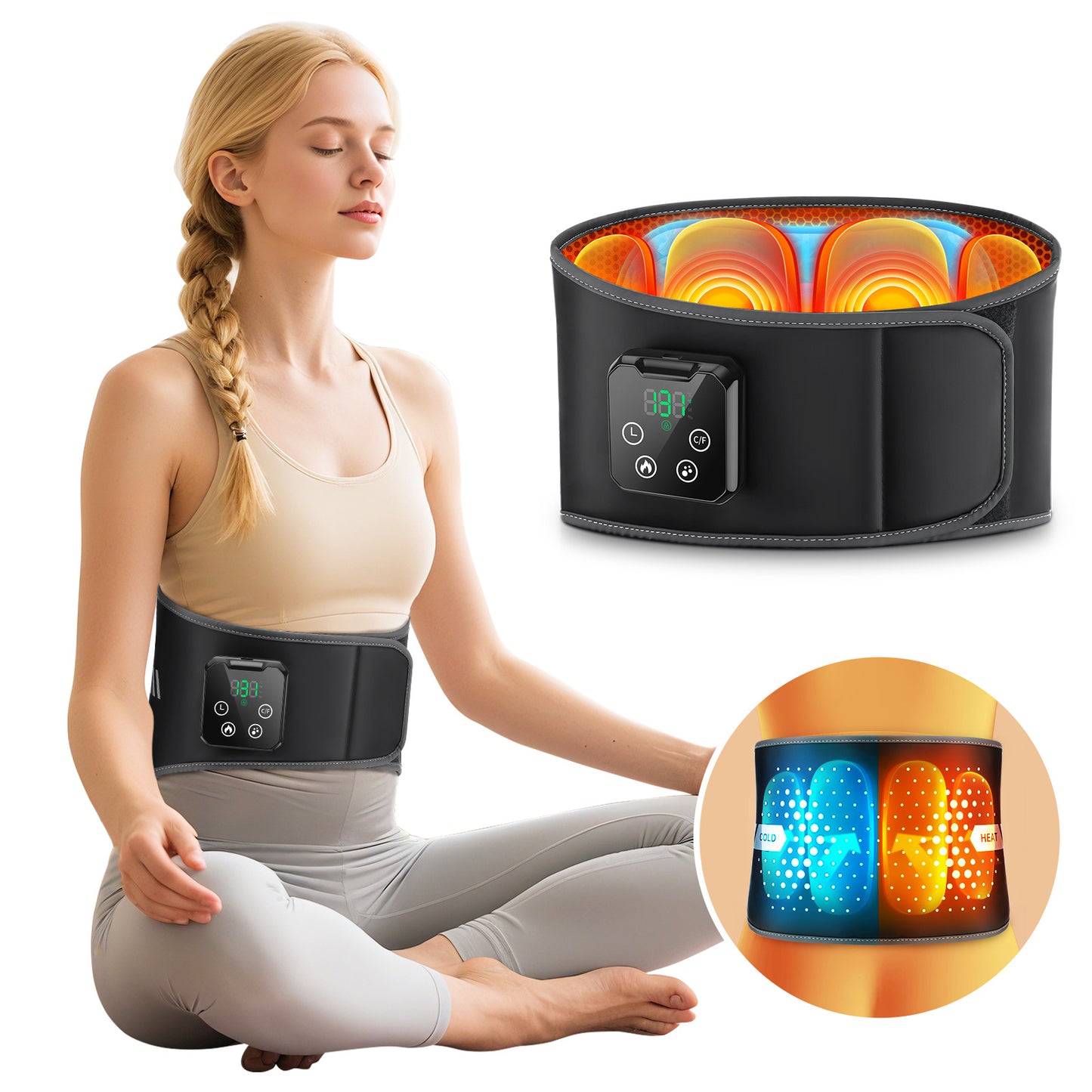 QJ™ Wireless Ice Compress Air Pressure Massage Belt Cold and Hot Switch Heating Belt Health Care Protective Gear