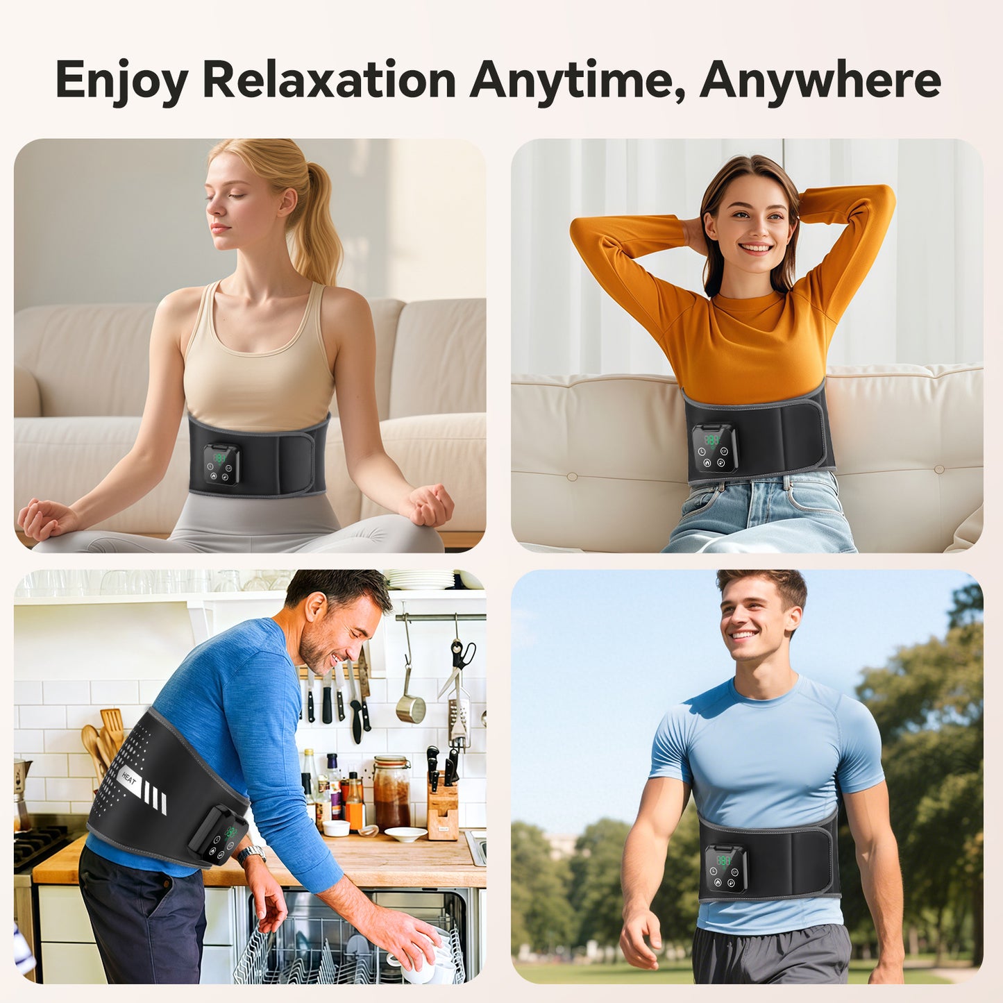 QJ™ Wireless Ice Compress Air Pressure Massage Belt Cold and Hot Switch Heating Belt Health Care Protective Gear