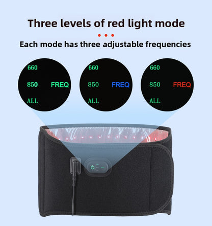QJ™ LED Red Light Therapy Heating Waist Belt Electric Heating Infrared Heat Therapy Waist Belt Warm Direct Insertion Red Light Waist Support Belt