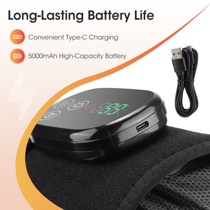 QJ™ Private Model True Red Light Therapy Heating Knee Brace with 42 660nm 850nm Infrared Light Beads for Hot Compress and Massage