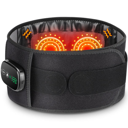 QJ™ Red Light Therapy Heating Massager Belt for Lower Back Pain Relief, Infrared Waist Support with Adjustable Strap