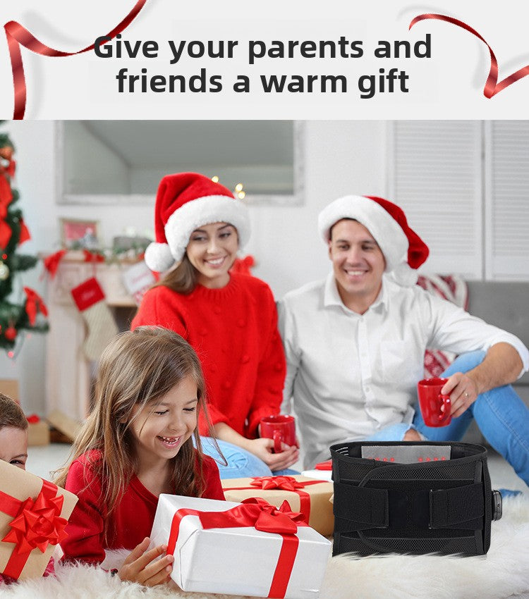 QJ™ New LED Red Light Elastic Waist Support Wireless Touch Timer Heating Red Light Therapy Warm Uterus Waist Belt