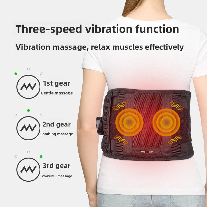 QJ™ New LED Red Light Elastic Waist Support Wireless Touch Timer Heating Red Light Therapy Warm Uterus Waist Belt