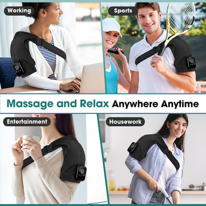 QJ™ Heated Shoulder Brace USB Rechargeable Middle-Aged and Elderly Joint Physiotherapy Instrument Three-Stage Hot Compress Shoulder Massager