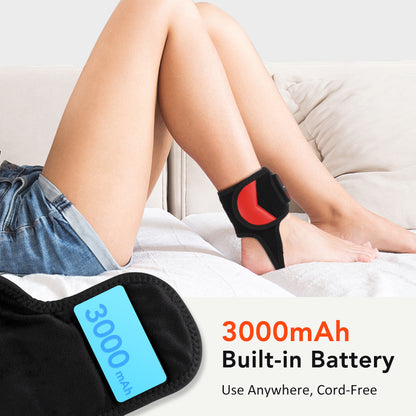 QJ™   36 LED Beads Ankle Massager 660 850nm Red Light Far Infrared Heating Vibration Bracelet for Foot Pain Relief