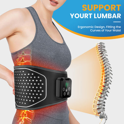 QJ™ Waist Massager Air Pressure Massager Wireless Hot Compress Physiotherapy Soothe Pain Airbag Massage Waist Support Belt