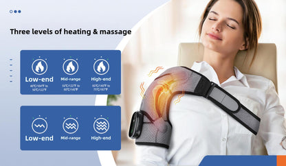 QJ™ Electric Heating Shoulder Brace for Shoulder Pain Relief, Shoulder Periarthritis, Heat Therapy, Shoulder Warmth, Sleep Vibration Massage, Heating Shoulder Brace