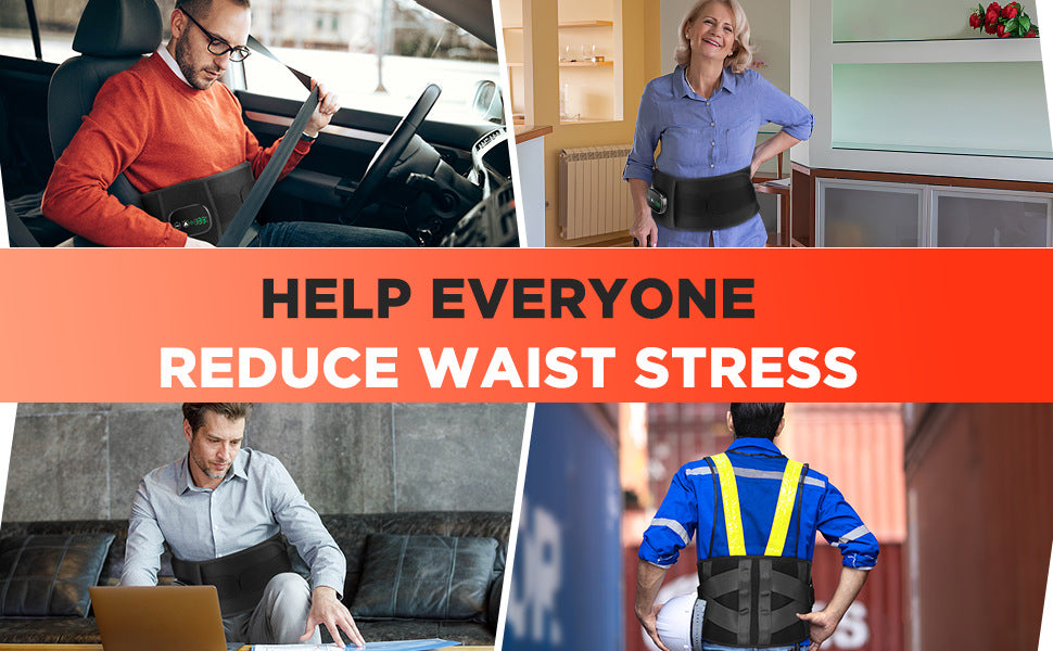 QJ™ Red Light Therapy Heating Massager Belt for Lower Back Pain Relief, Infrared Waist Support with Adjustable Strap