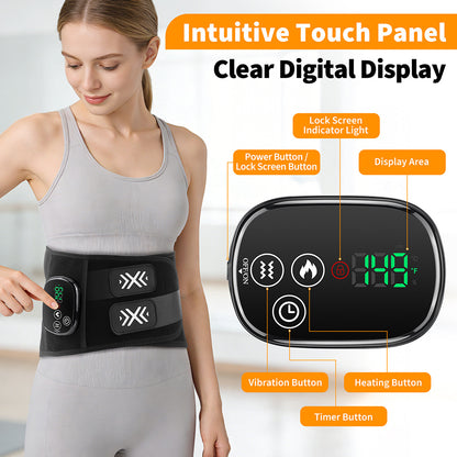 QJ™ Wireless Waist Massager Electric Heating Massage Hot Compress Support Waist Belt Intelligent Timing Waist Belt