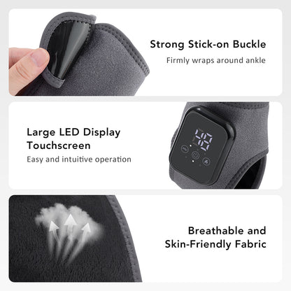 QJ™ New Electric Heated Ankle Rechargeable Vibration Massage Heat Therapy Ankle Joint Physiotherapy Device Ankle Heat Therapy Massage