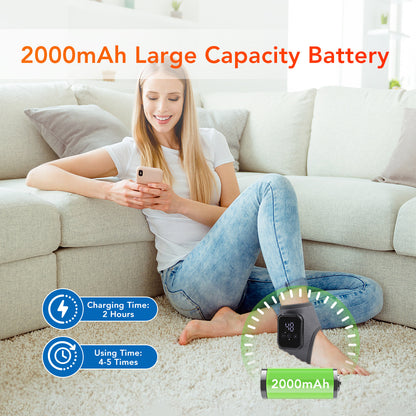 QJ™ New Electric Heated Ankle Rechargeable Vibration Massage Heat Therapy Ankle Joint Physiotherapy Device Ankle Heat Therapy Massage