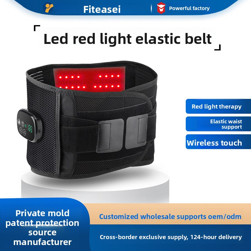 QJ™ New LED Red Light Elastic Waist Support Wireless Touch Timer Heating Red Light Therapy Warm Uterus Waist Belt