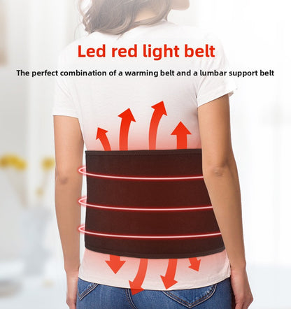 QJ™ LED Red Light Therapy Heating Waist Belt Electric Heating Infrared Heat Therapy Waist Belt Warm Direct Insertion Red Light Waist Support Belt