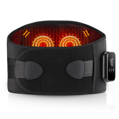 QJ™ 3-Level Heat Therapy Vibrating Massage Support Belt Warm Heat Therapy Multi-Functional Waist Massager