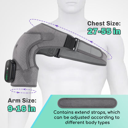 QJ™ Electric Heating Shoulder Brace for Shoulder Pain Relief, Shoulder Periarthritis, Heat Therapy, Shoulder Warmth, Sleep Vibration Massage, Heating Shoulder Brace