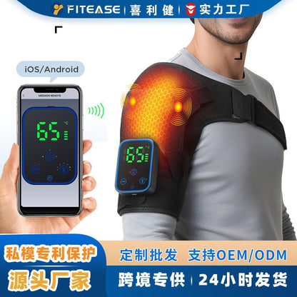 QJ™ Private Model Graphene Electric Heating Shoulder Pad APP Wireless Control Detachable Hot Compress Massage Shoulder Massager