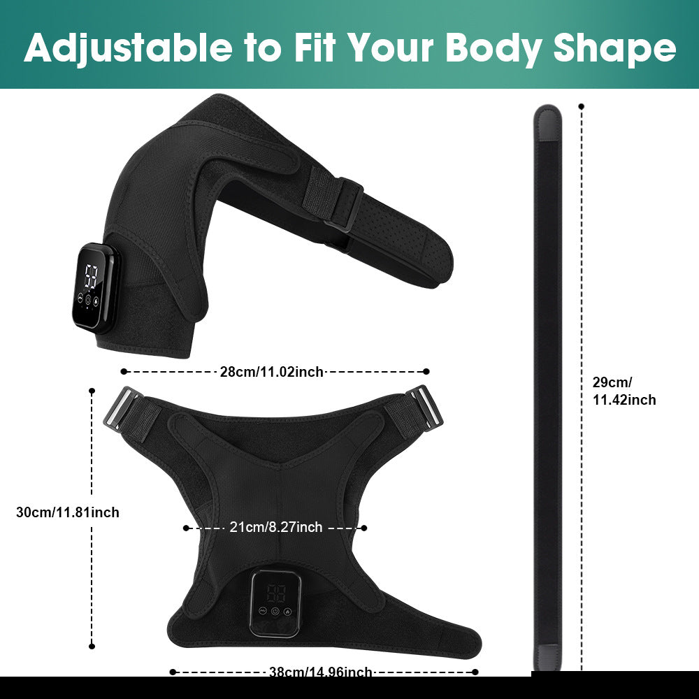 QJ™ Heated Shoulder Brace USB Rechargeable Middle-Aged and Elderly Joint Physiotherapy Instrument Three-Stage Hot Compress Shoulder Massager