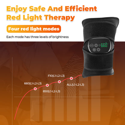 QJ™ New Multifunctional Red Light Therapy Belt Heating Massage Leg Knee LED Infrared Light Therapy Pad Wireless Model