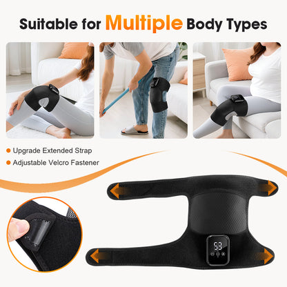 QJ™ Electric Heating Massage Knee Pads Three-Speed Extended Version Knee Pads USB Rechargeable Smart Timed Heating Knee Pads