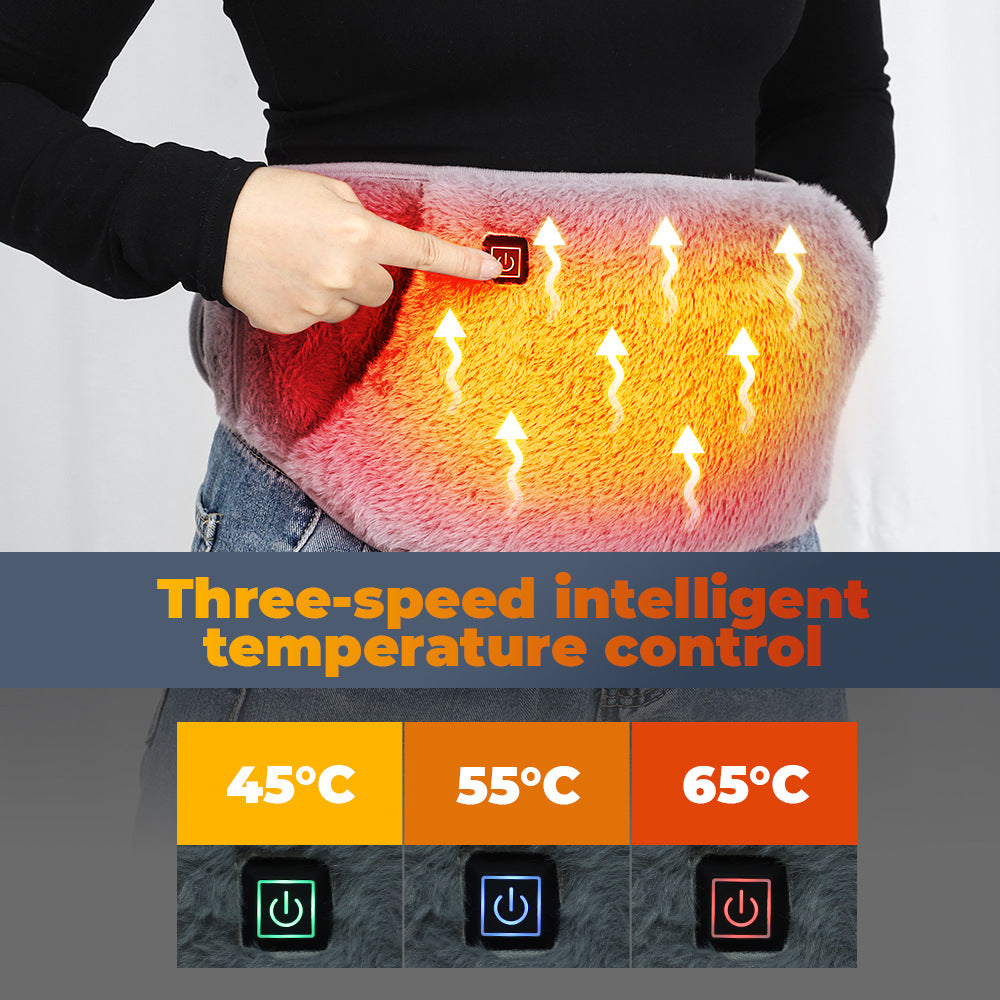 QJ™ USB Electric Heating Waist Belt, Hand Warmer, Waist and Stomach Warmer, Plush Belt, Dormitory Winter Cold Protection, Hand Warmer