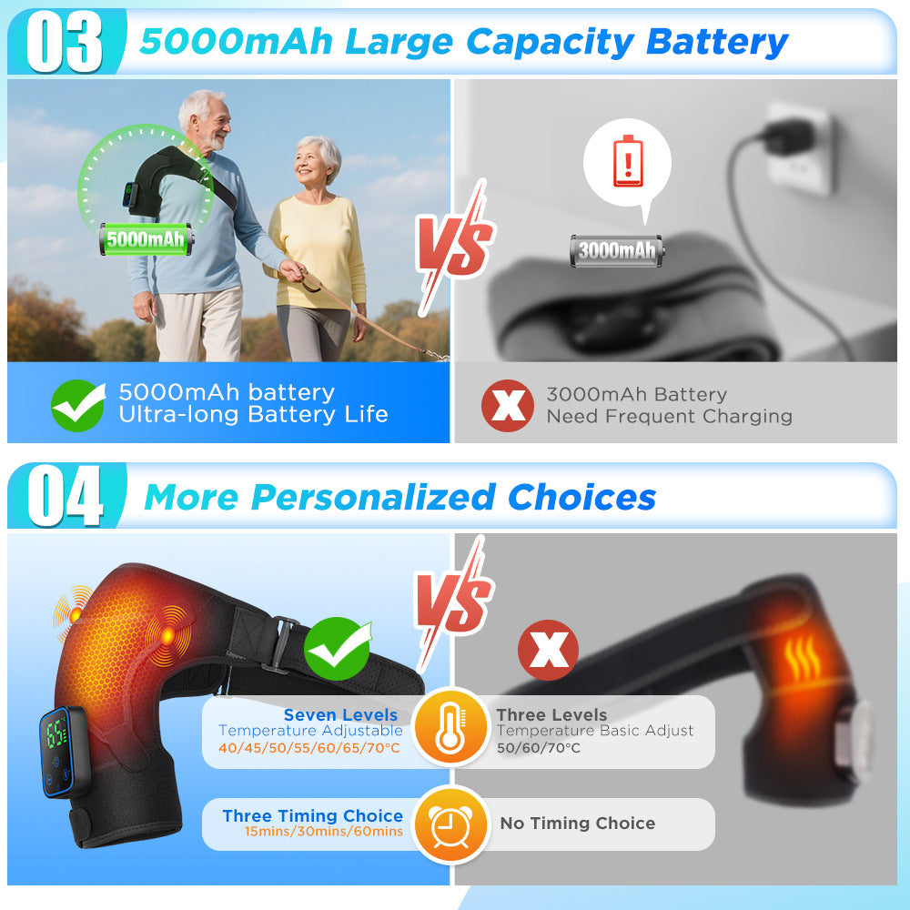 QJ™ Private Model Graphene Electric Heating Shoulder Pad APP Wireless Control Detachable Hot Compress Massage Shoulder Massager