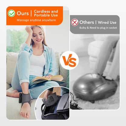 QJ™ New Electric Heated Ankle Rechargeable Vibration Massage Heat Therapy Ankle Joint Physiotherapy Device Ankle Heat Therapy Massage