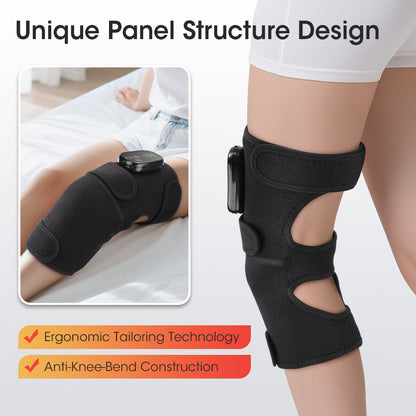 QJ™ Private Model True Red Light Therapy Heating Knee Brace with 42 660nm 850nm Infrared Light Beads for Hot Compress and Massage