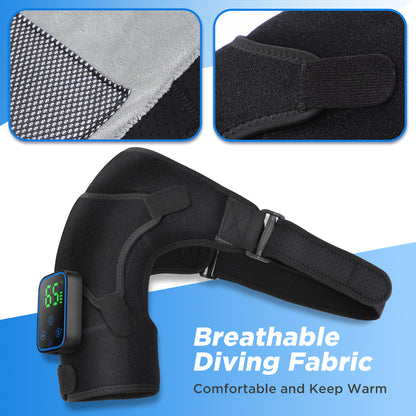 QJ™ Private Model Graphene Electric Heating Shoulder Pad APP Wireless Control Detachable Hot Compress Massage Shoulder Massager