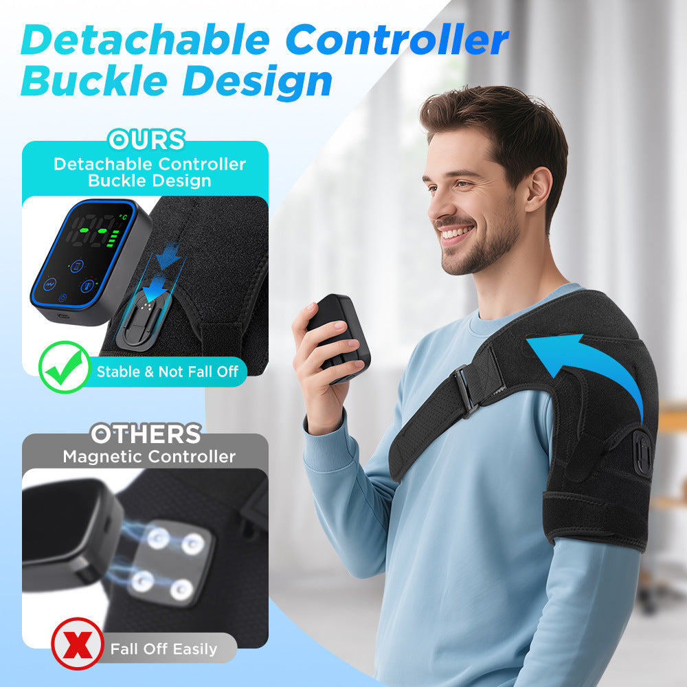 QJ™ Private Model Graphene Electric Heating Shoulder Pad APP Wireless Control Detachable Hot Compress Massage Shoulder Massager
