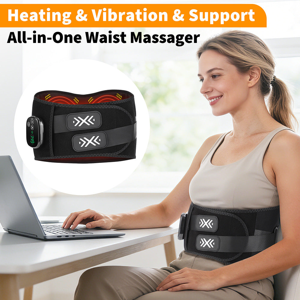 QJ™ Wireless Waist Massager Electric Heating Massage Hot Compress Support Waist Belt Intelligent Timing Waist Belt