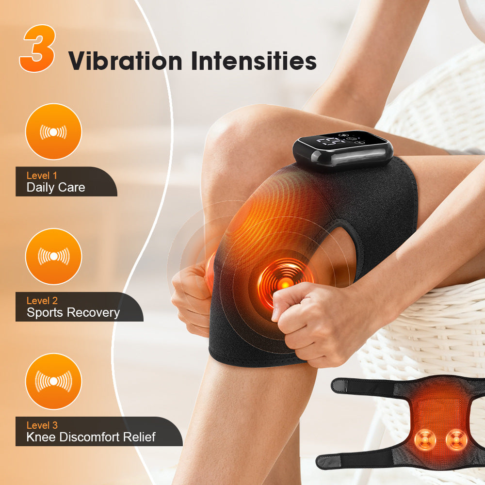 QJ™ Electric Heating Massage Knee Pads Three-Speed Extended Version Knee Pads USB Rechargeable Smart Timed Heating Knee Pads