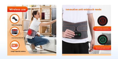 QJ™ Red Light Heating Massage Waist Belt Intelligent Electric Heating Waist Support Hot Compress Waist Massager Factory