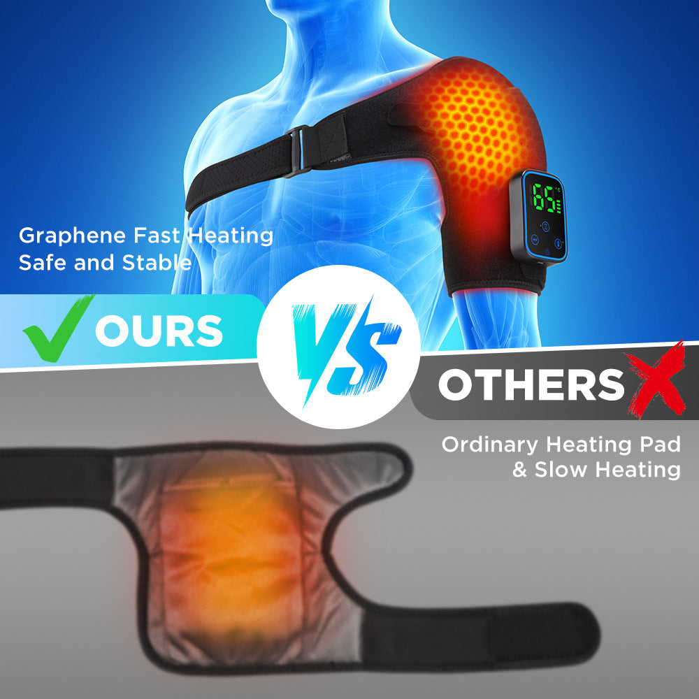 QJ™ Private Model Graphene Electric Heating Shoulder Pad APP Wireless Control Detachable Hot Compress Massage Shoulder Massager