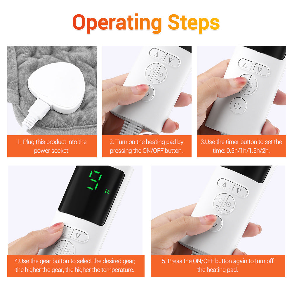 QJ™ Upgraded Waist Support Belt with Heating, 9-Level Temperature Adjustment, 4-Level Fixed Heating Pad, Multi-Functional Heating Pad, Physiotherapy Electric Blanket