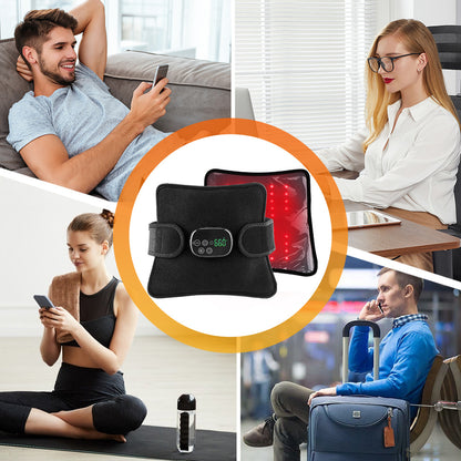 QJ™ New Multifunctional Red Light Therapy Belt Heating Massage Leg Knee LED Infrared Light Therapy Pad Wireless Model