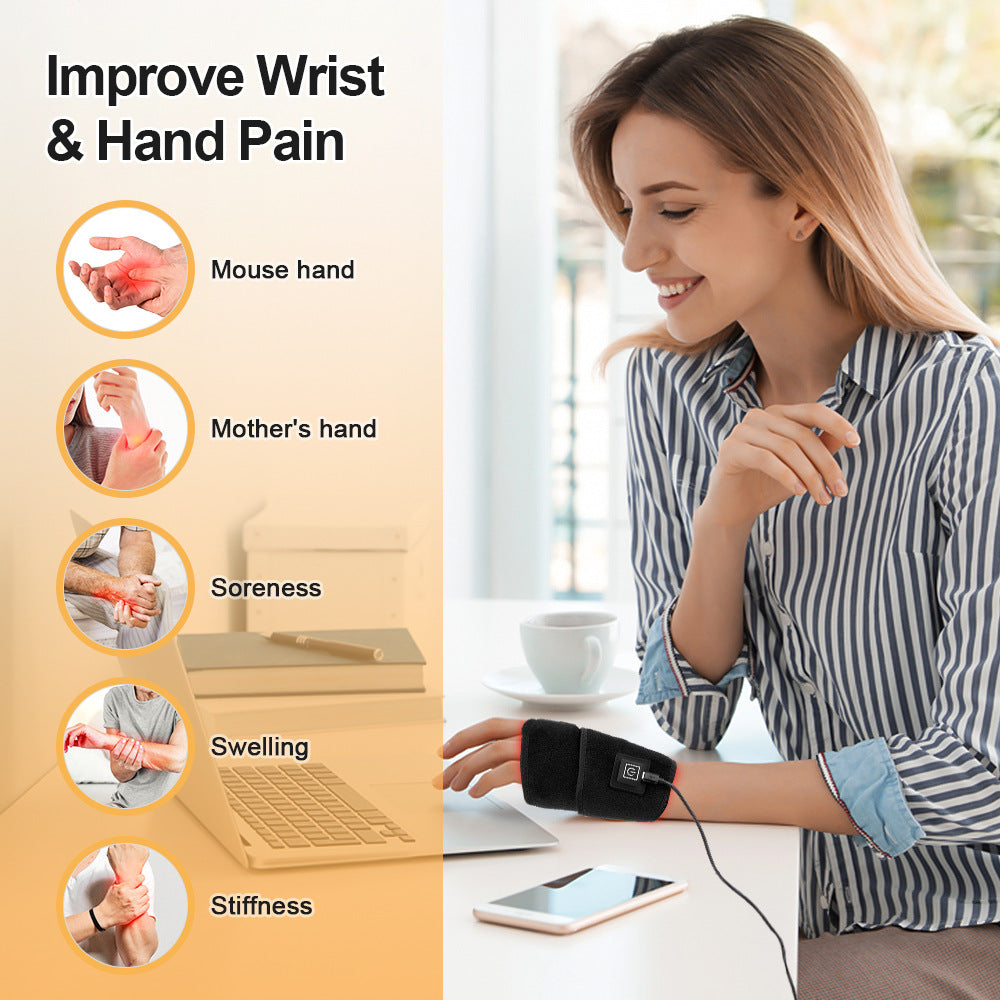 Hot Selling QJ™ 48 LED Red Light Therapy Wrap with Smart Timing Adjustable Heat Wrist Support 660nm 850nm Pain Relief
