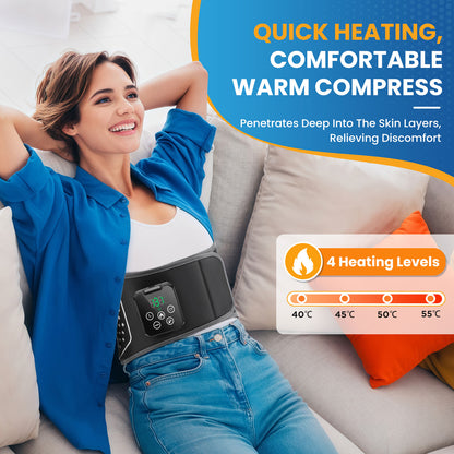 QJ™ Waist Massager Air Pressure Massager Wireless Hot Compress Physiotherapy Soothe Pain Airbag Massage Waist Support Belt