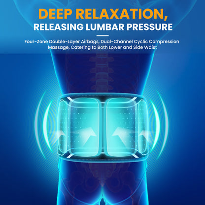 QJ™ Waist Massager Air Pressure Massager Wireless Hot Compress Physiotherapy Soothe Pain Airbag Massage Waist Support Belt