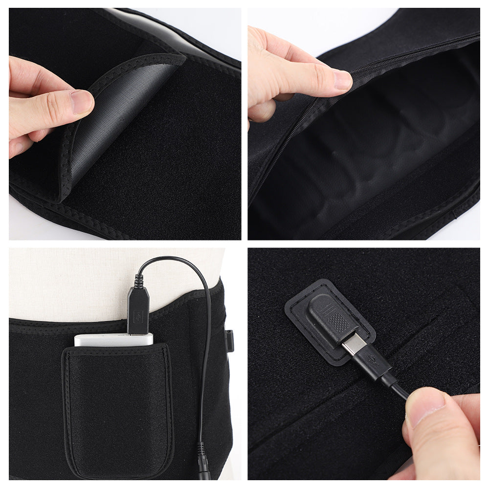 QJ™ Heating Vibration Massage Red Light Belt 660nm Relieve Muscle Fatigue Waist Support Belt 850nm Near Infrared Therapy