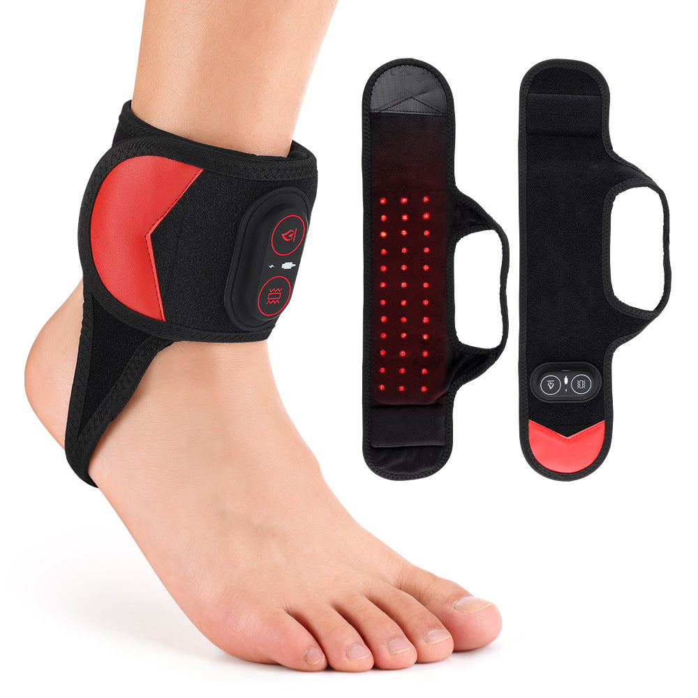 QJ™   36 LED Beads Ankle Massager 660 850nm Red Light Far Infrared Heating Vibration Bracelet for Foot Pain Relief